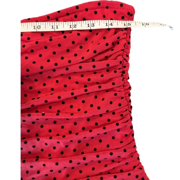 Berenson Red Polka Dot Mesh Mini Dress w/built in shorts– Fashion Nova (Size L) - Picture 11 of 16